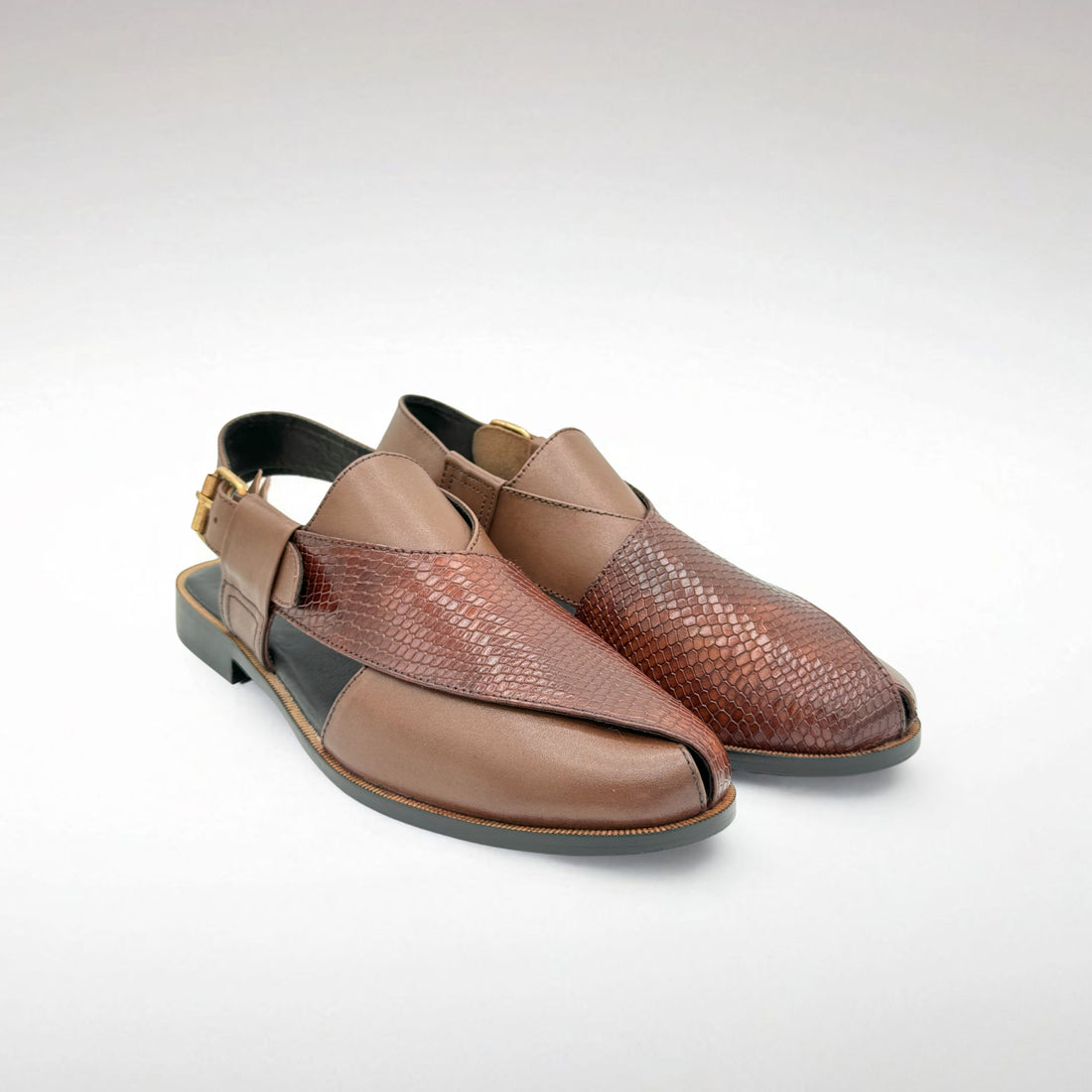 The Brown Leather Peshawari Chappal– Traditional & Stylish