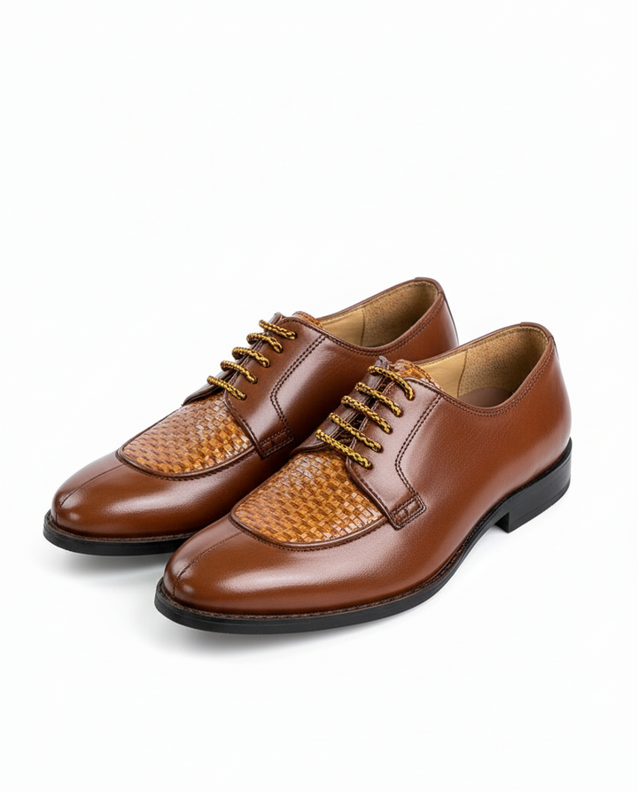 The Cognac Woven Derby Shoe