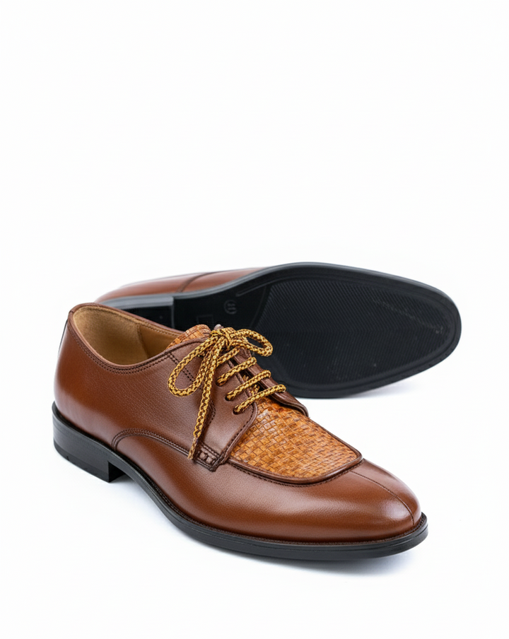 The Cognac Woven Derby Shoe