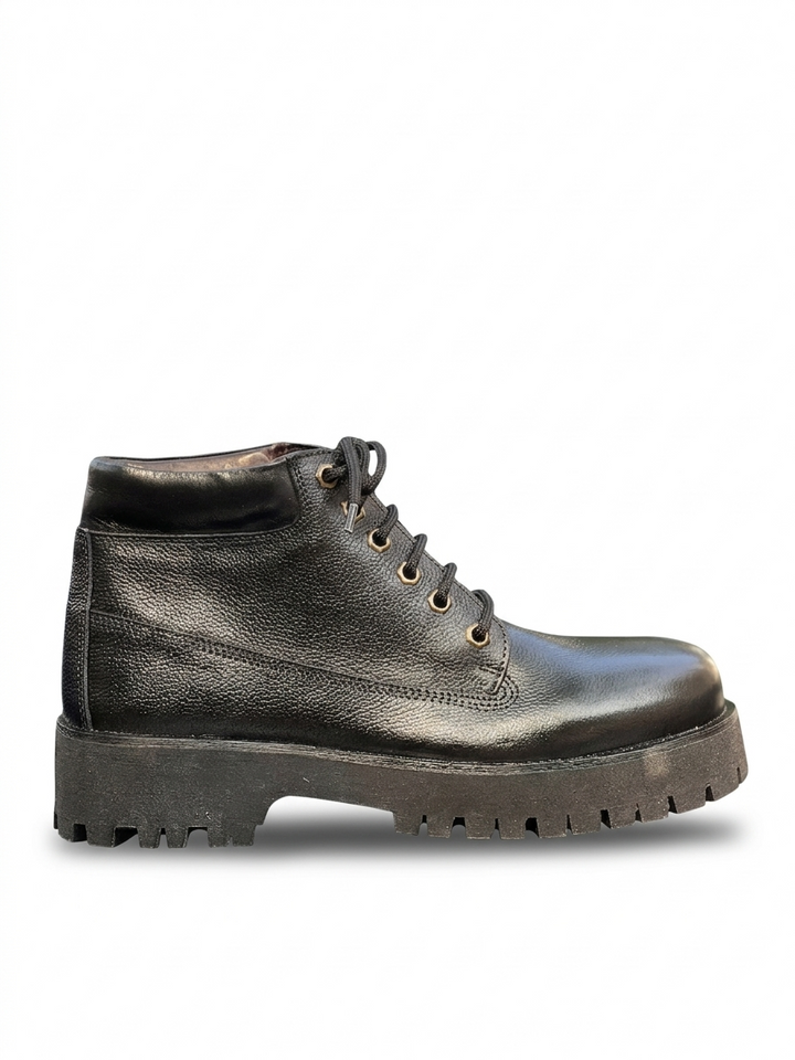 The Classic Black Leather Lace-Up Boots