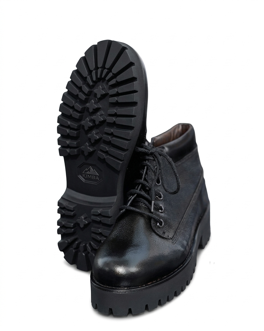 The Classic Black Leather Lace-Up Boots