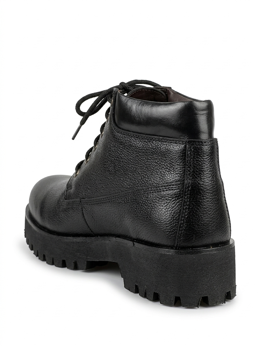 The Classic Black Leather Lace-Up Boots