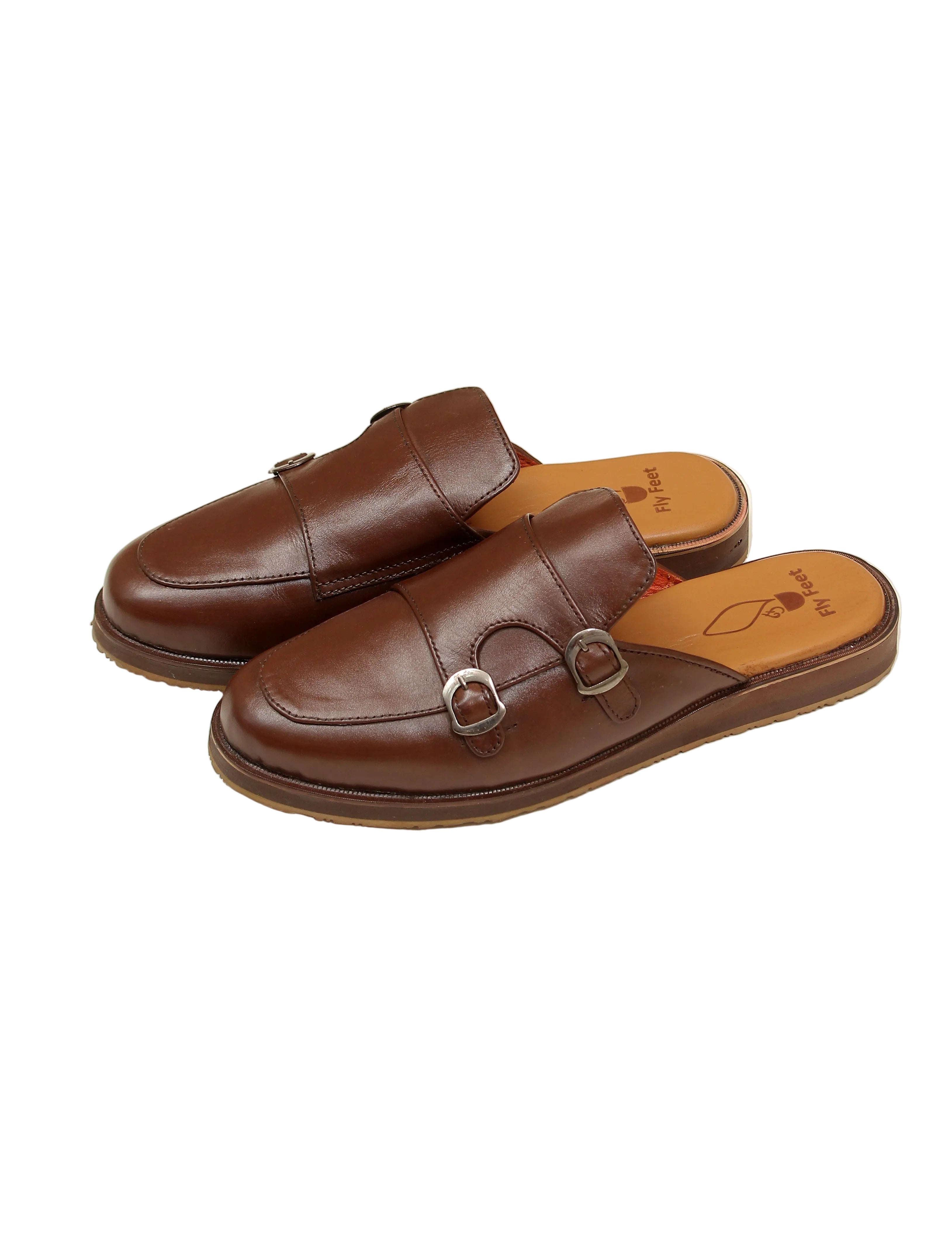 The Brown Leather Mules