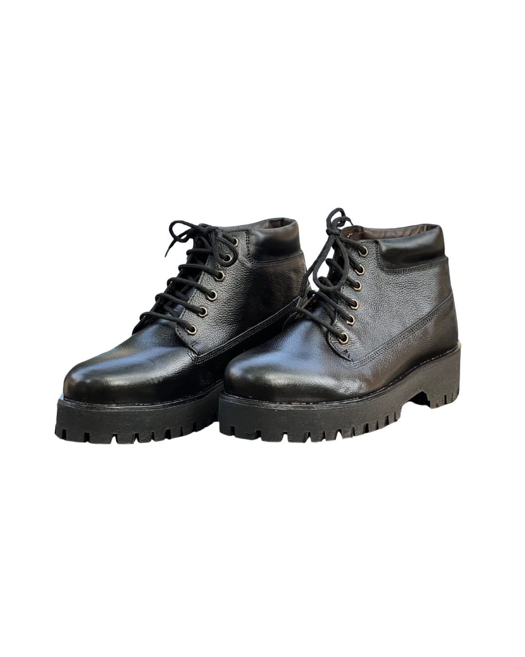 The Classic Black Leather Lace-Up Boots