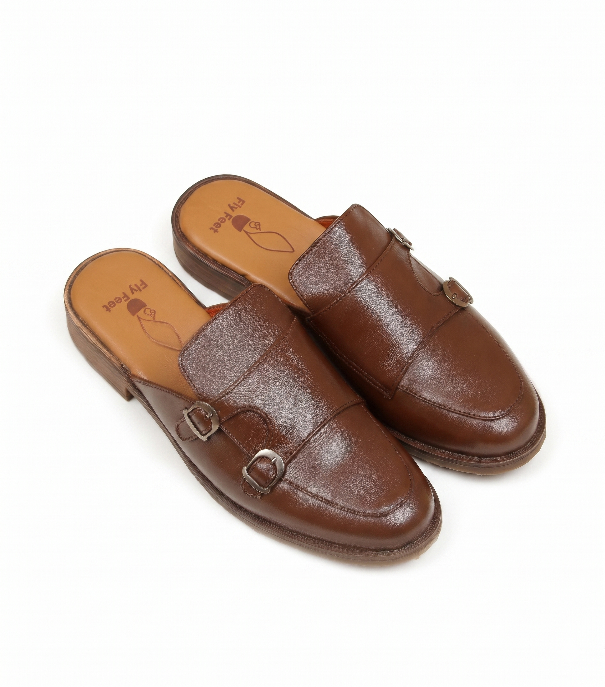 The Brown Leather Mules